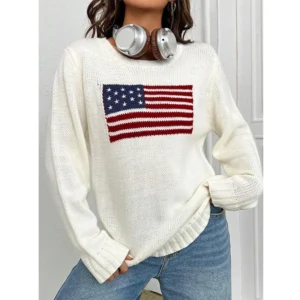 kf-S321e434d7f1d482fa28ddbafde4b319dp-Pull-manches-longues-avec-broderie-American-Feel-pour-femme-col-rond-sweat-shirt-toile-vintage-adt